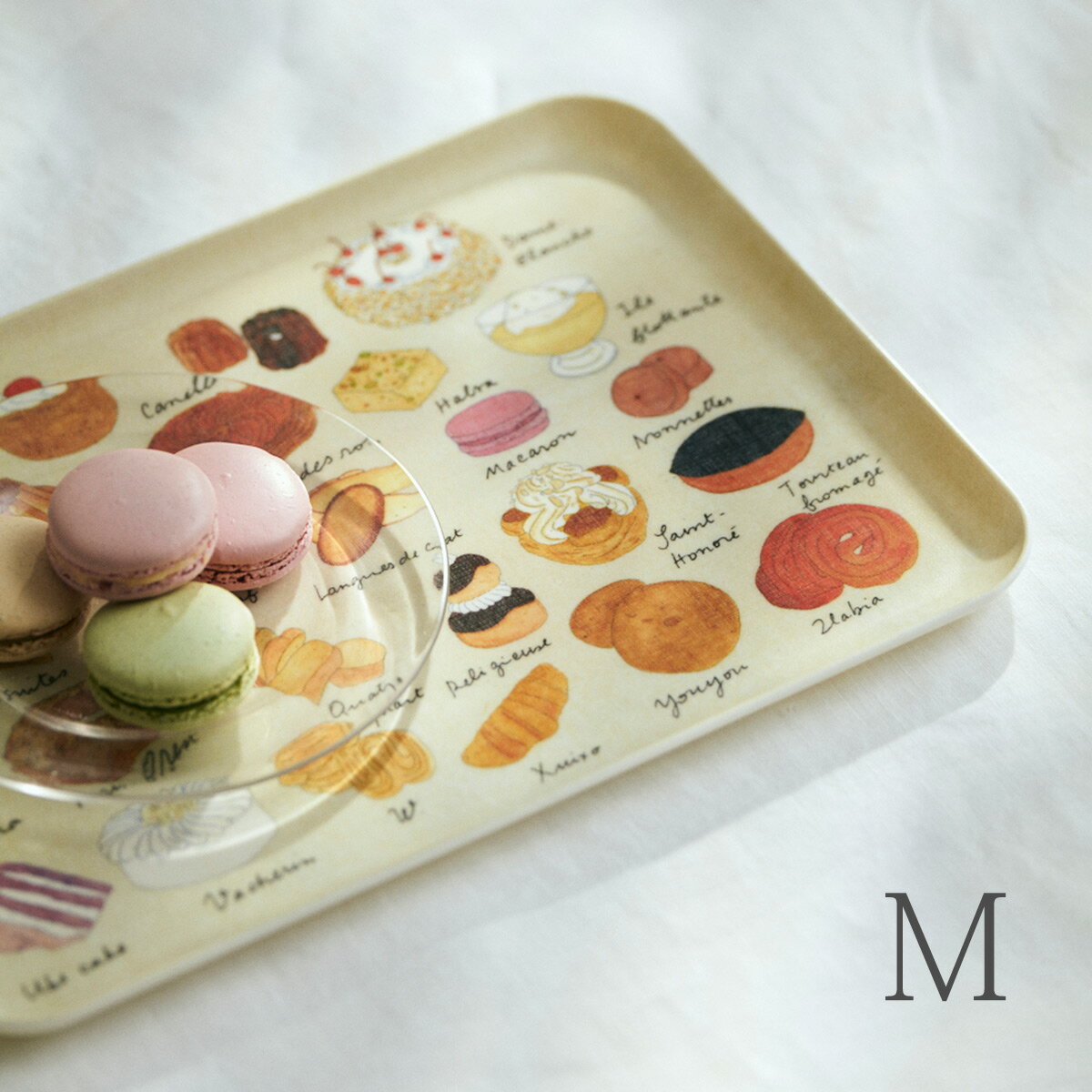 fog linen work（フォグリネンワーク） isabelle boinot リネントレイ M お菓子 [LXT002M-SWE]【トレー お盆 リネントレイ 食洗機対応 長角 カフェ キッチン おしゃれ イザベルボワノ】