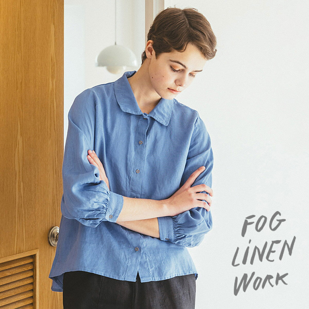 美品 Fog linen work ボウタイ リネン ブラウス M ネイビー 楽天市場】fog linen work ブラウスの通販