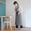 フォグリネンワーク　エプロン ■キナル別注■ fog linen work（フォグリネンワーク） バイカラーエプロン キャロル［ZKINARU212-BKBE］【ギフト プレゼント ラッピング お祝い メンズ レディース 男性用 女性用 男女兼用 ロング丈 カフェ おしゃれ かわいい シンプル リネン 麻 チェック 黒 ブラック】