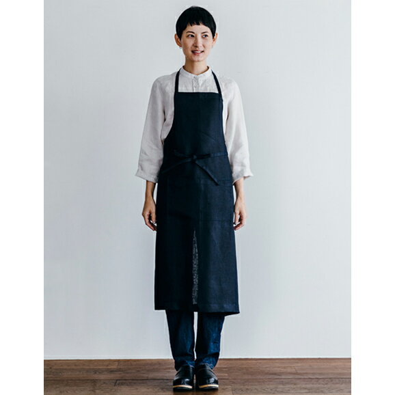 フォグリネンワーク　エプロン fog linen work（フォグリネンワーク） リネンフルエプロン ネイビー [LKA004-104] 【メンズ レディース 男性用 女性用 男女兼用 ロング丈 カフェ おしゃれ かわいい シンプル リネン 麻 無地】