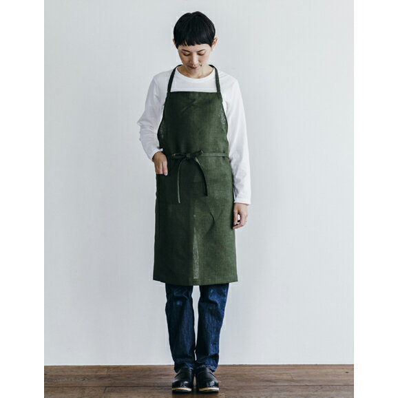 【全色展開中】fog linen work（フォグリネンワーク） リネンデイリーエプロン ローリエ［LKA324-608］【メンズ レディース 男性用 女性用 男女兼用 カフェ おしゃれ かわいい シンプル 麻】