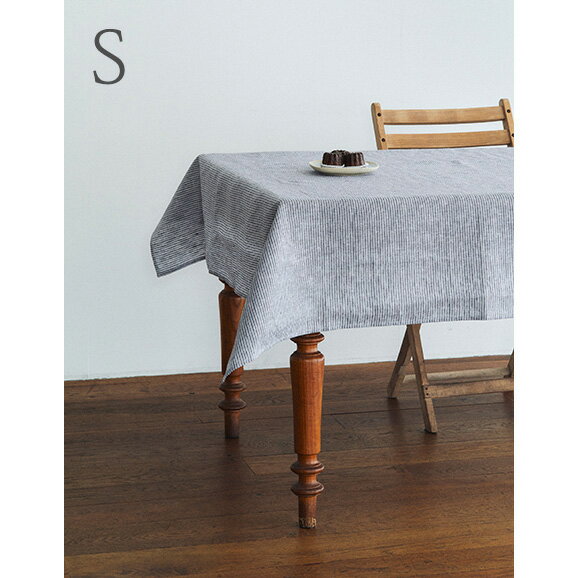 fog linen work（フォグリネンワーク） リネンテーブルクロス S グレーホワイトストライプ [LTT005S-GYWS] 【 130×130cm 正方形 リネン 麻 布】