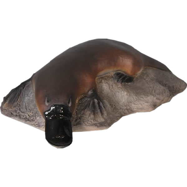 乐天商城 - 動物 オブジェ 石の上のカモノハシ インテリア イベント ディスプレイ Small Platypus on Rock