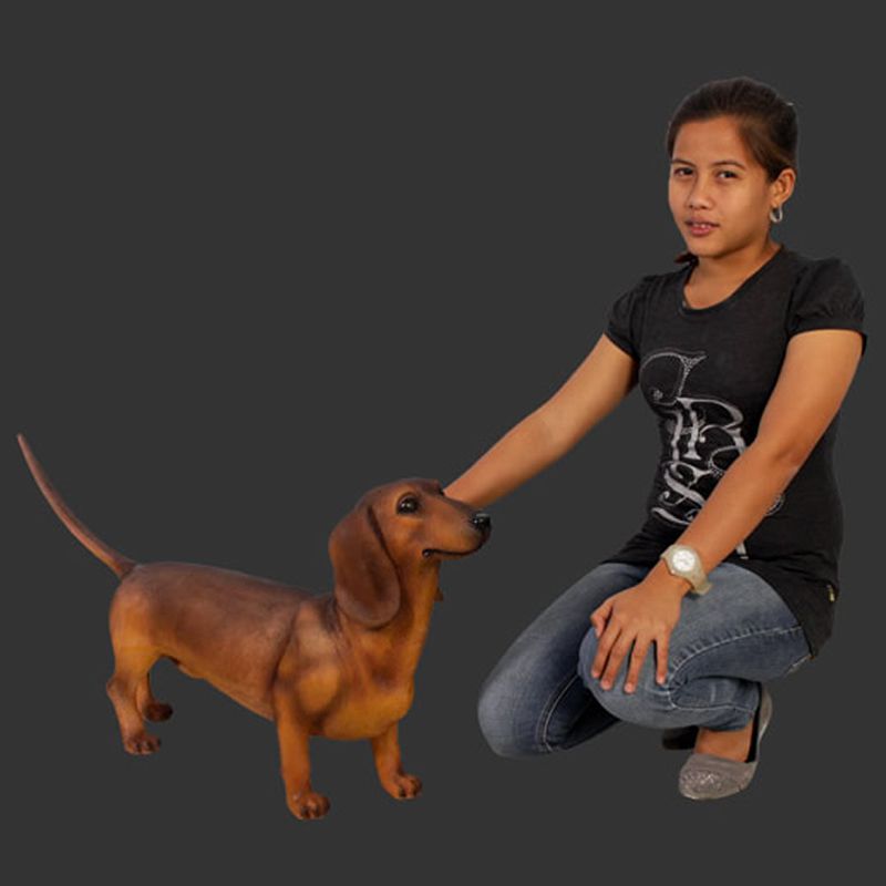 実物大 動物 オブジェ ダックスフンド・ブラウン インテリア イベント ディスプレイ 犬 イヌ いぬ ドッグ ガーデニング 玄関 飾り