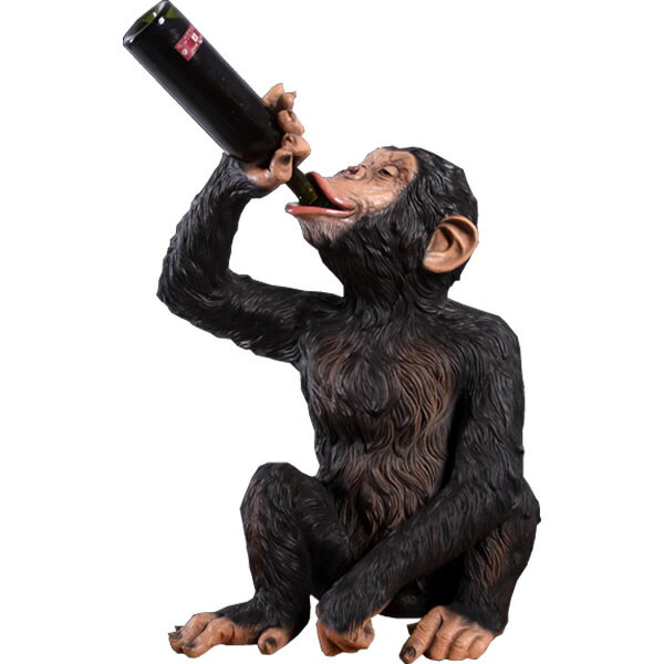 乐天商城 - 動物 オブジェ 酔っ払いチンパンジーのワインホルダー インテリア イベント ディスプレイ Boozy Chimp Bottle Holder
