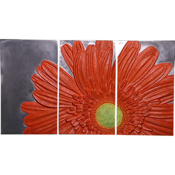 乐天商城 - オブジェ ガーベラの3幅絵画 インテリア イベント ディスプレイ Gerbera Triptych