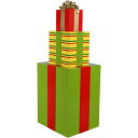 オブジェ クリスマスボックス 3段 インテリア イベント ディスプレイ Gift Stack 189 Tall Lime Yellow and