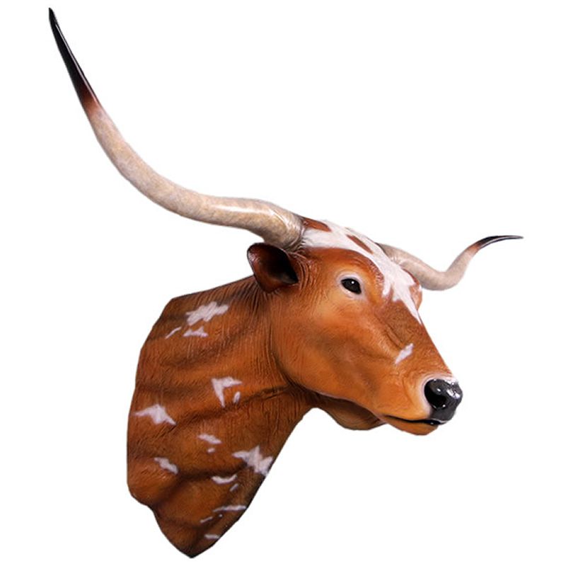 乐天商城 - 実物大 動物 オブジェ ロングホーン頭部 インテリア イベント ディスプレイ　Texas Long Horn