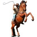動物 オブジェ 暴れる馬にまたがるカウボーイ インテリア イベント ディスプレイ Stockman on Stallion