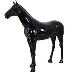 動物 オブジェ 強壮と立ち振る舞う馬 ブラック（光沢） インテリア イベント ディスプレイ Standing Horse-LifeSizeGlossy Black