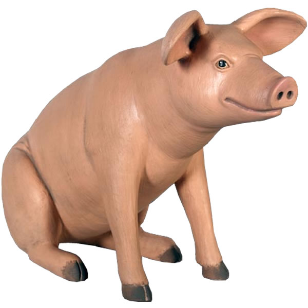 樂天商城 - 動物 オブジェ ゆかいな豚さん（小）BR インテリア イベント ディスプレイ Sitting Pig Small