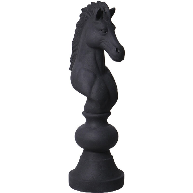 オブジェ チェス ナイト ブラック ストーン仕上げ インテリア イベント ディスプレイ Chess Piece Knight