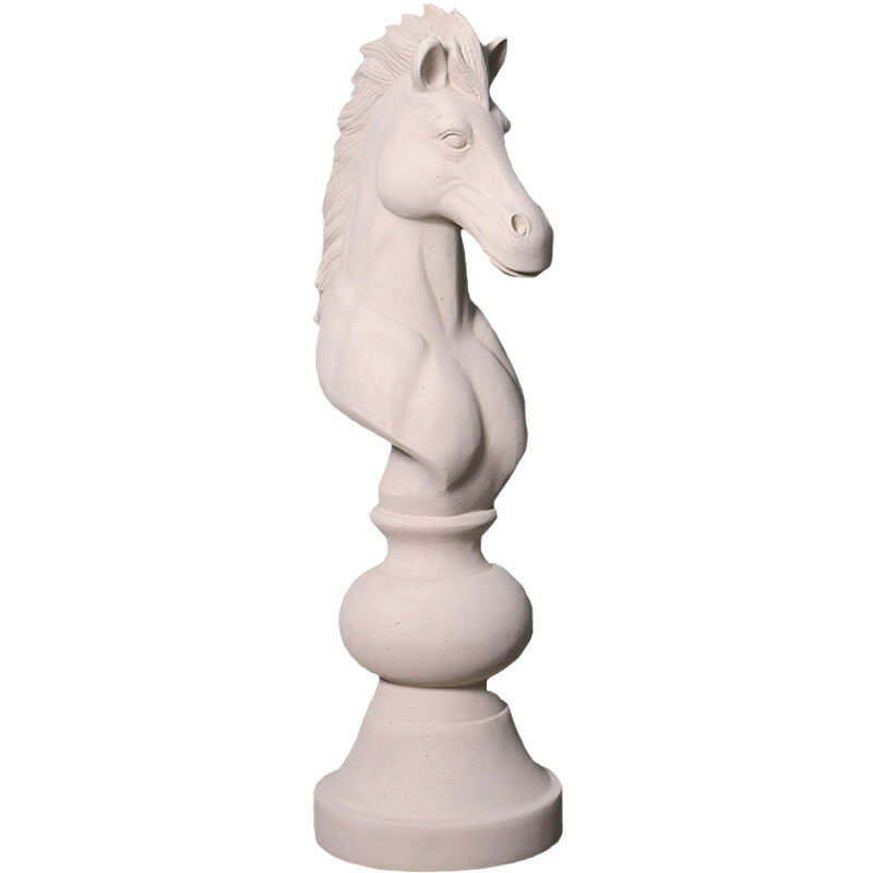 オブジェ チェス ナイト ホワイト ストーン仕上げ インテリア イベント ディスプレイ Chess Piece Knight