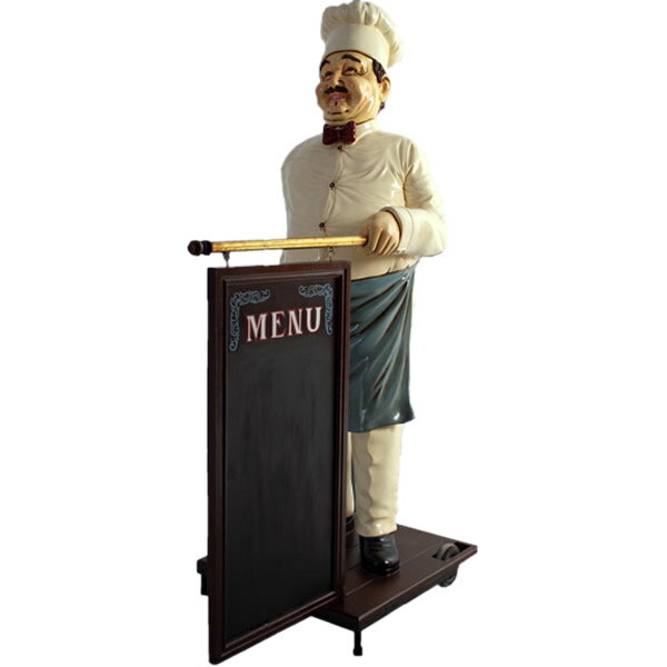 乐天商城 - オブジェ メニューボードを持ったコック インテリア イベント ディスプレイ COOK WITH MENU BOARD