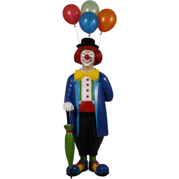 オブジェ ピエロ インテリア イベント ディスプレイ Clown with umbrella and balloons