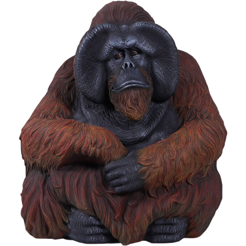 樂天商城 - 動物 オブジェ 座るオラウータン インテリア イベント ディスプレイ Sitting Orangutan