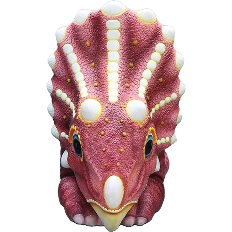 乐天商城 - 恐竜 オブジェ トリケラトプスの赤ちゃん型のイス レッド インテリア イベント ディスプレイ Baby Triceratops Chair