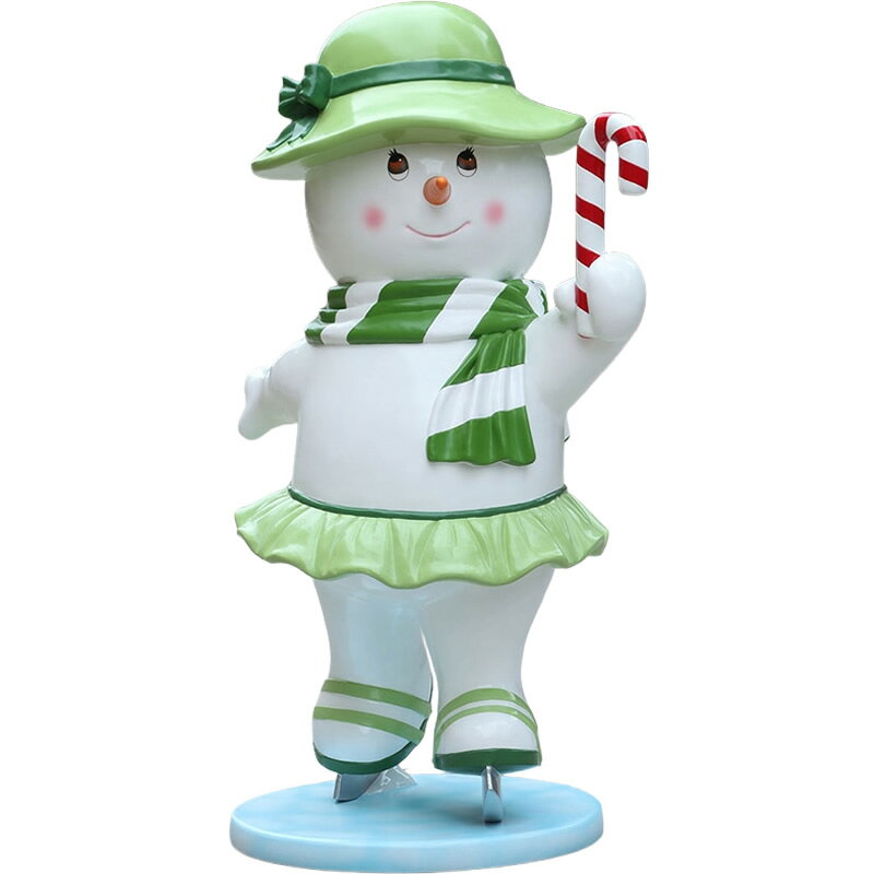 樂天商城 - オブジェ スケートする雪だるま お母さん インテリア イベント ディスプレイ Skating Snowman Family Mother