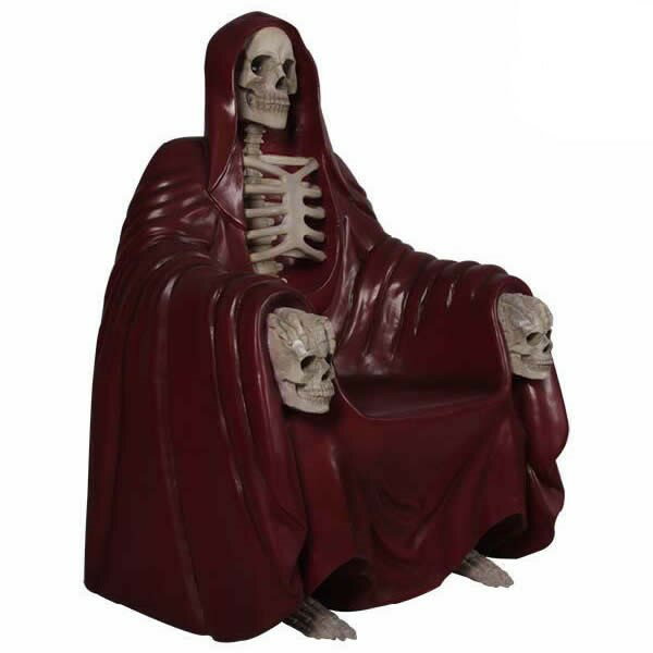 樂天商城 - オブジェ 死神のベンチ ワインレッド インテリア イベント ディスプレイ Burgundy Rope Grim Reaper Throne