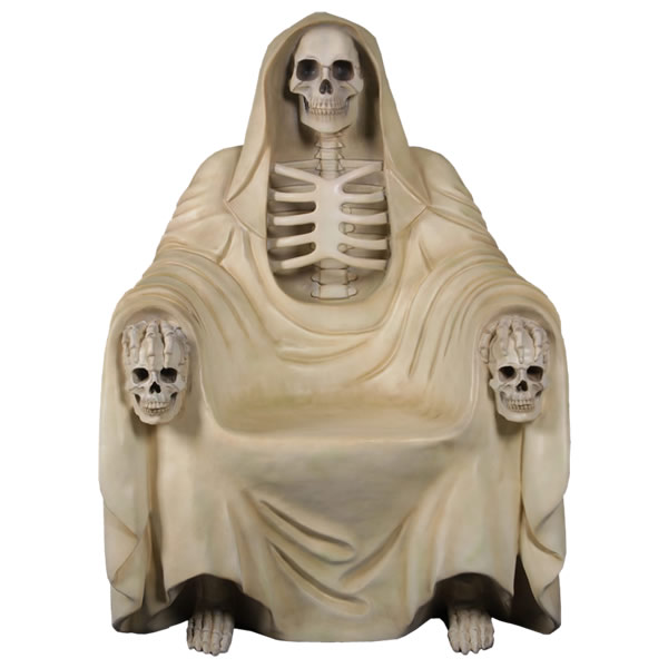 乐天商城 - オブジェ 死神のベンチ 白 インテリア イベント ディスプレイ Antique White Rope Grim Reaper Throne