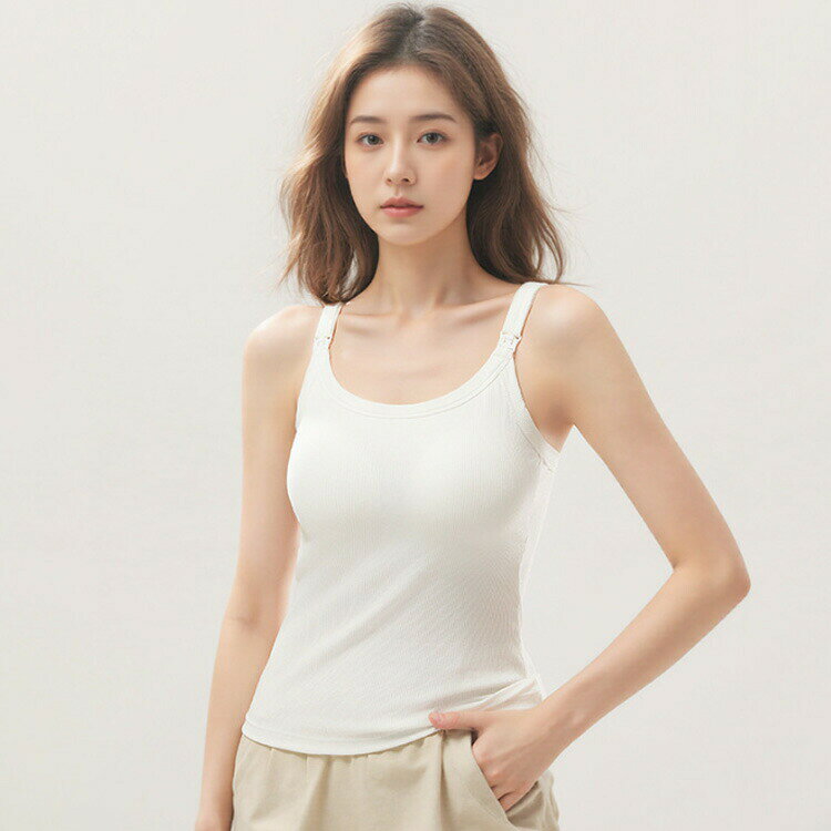 授乳ブラ 産後 授乳 ワンタッチで授乳OK パッド一体型 妊婦 キャミ ブラトップ 産...