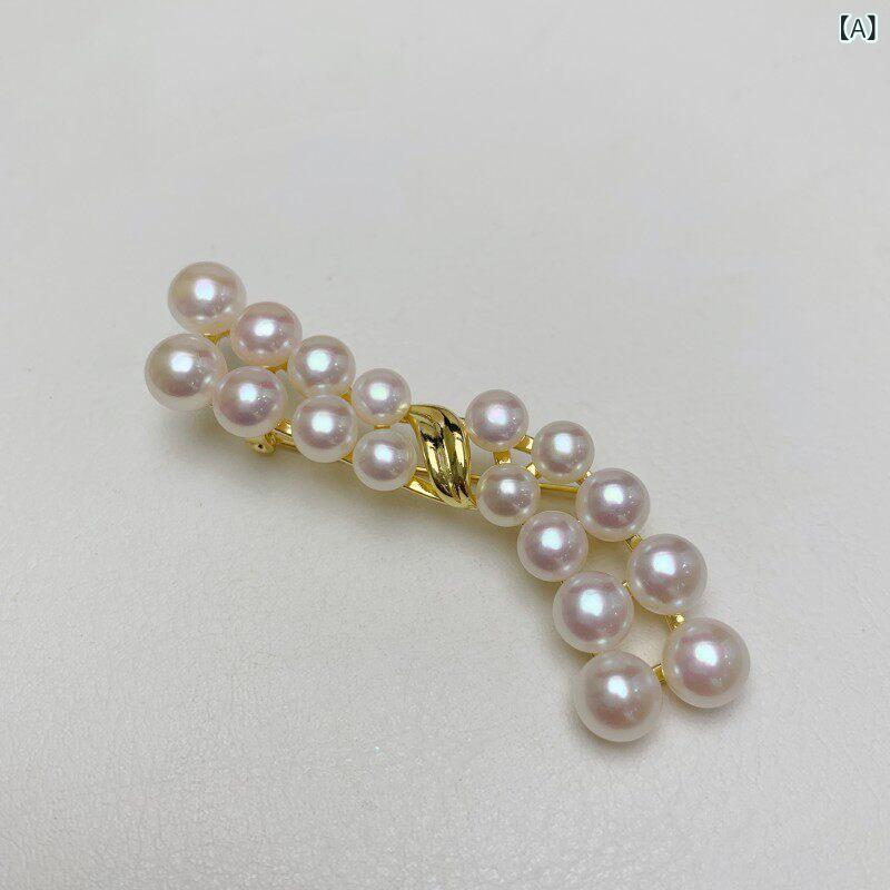 Rakuten - ブローチ 天然 淡水パール レトロ 高級感 コート アクセサリー 女性用 ピン ジュエリー 装飾品 留め具