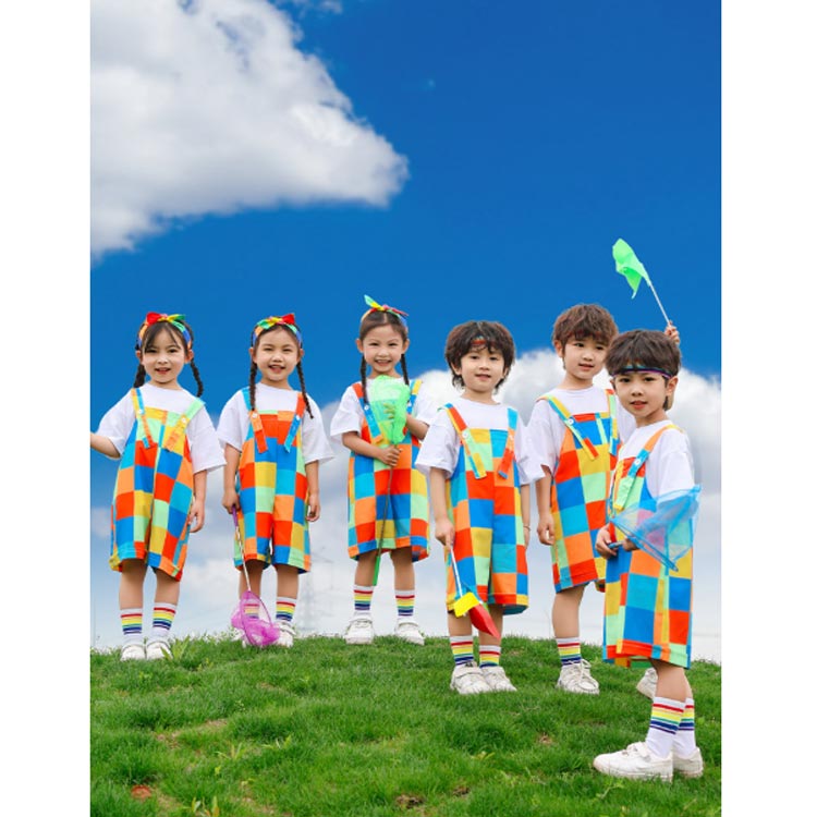 キッズ 女の子 オーバーオール サロペット ダンス チェック柄 子供 ステージ衣装 ...