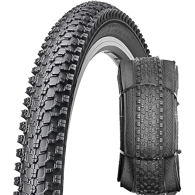 24インチ マウンテンバイク タイヤ: 24×1.95インチ MTB自転車タイヤ 折り畳み式 ブラック 交換用タイヤ -