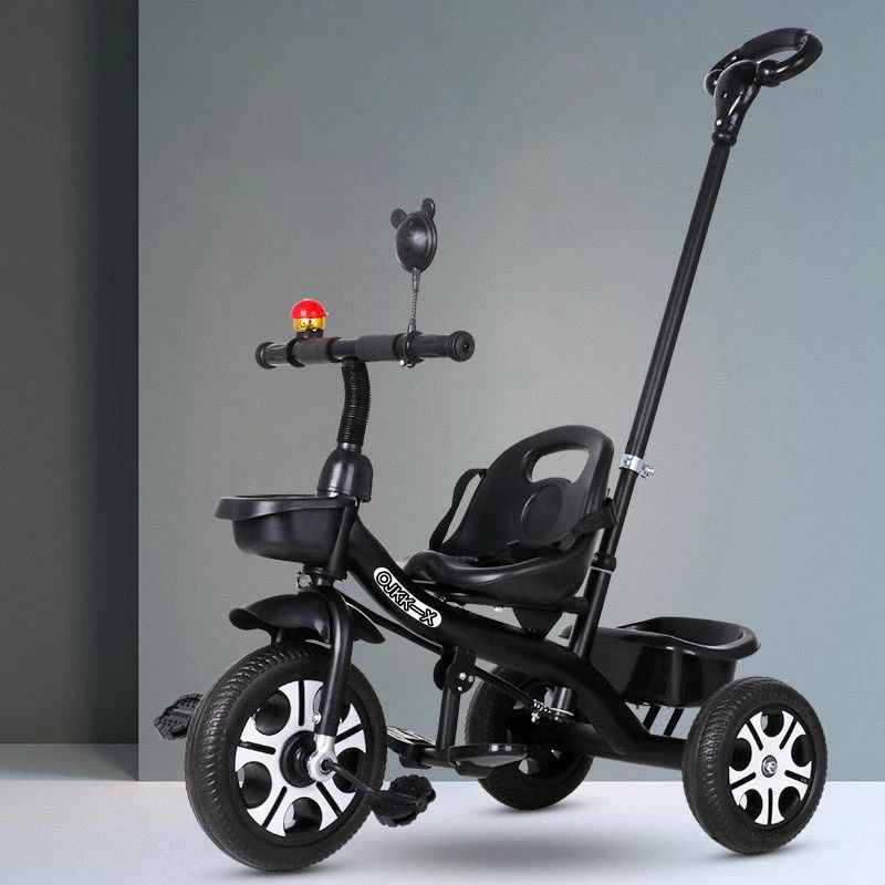 Tricycle - 子供用三輪車 ベビーカー 押し棒付き 三輪車 2歳から7歳まで ペダル付き コントロールバー付きシートベルト付き 超軽量 機能満載 自転車 キッズプレゼント 乗用玩具 おもちゃ