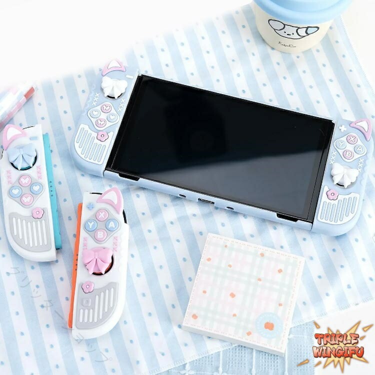 Kind Pickのシリコンケース 保護カバー 衝撃吸収 傷防止 着脱簡単 汚れ防止 軽量 かわいい Switch2 有機ELモデル スティックカバー セパレート 設計 キズ防止 コンパクト フィット 人 ぴったり 便利｜アングル2