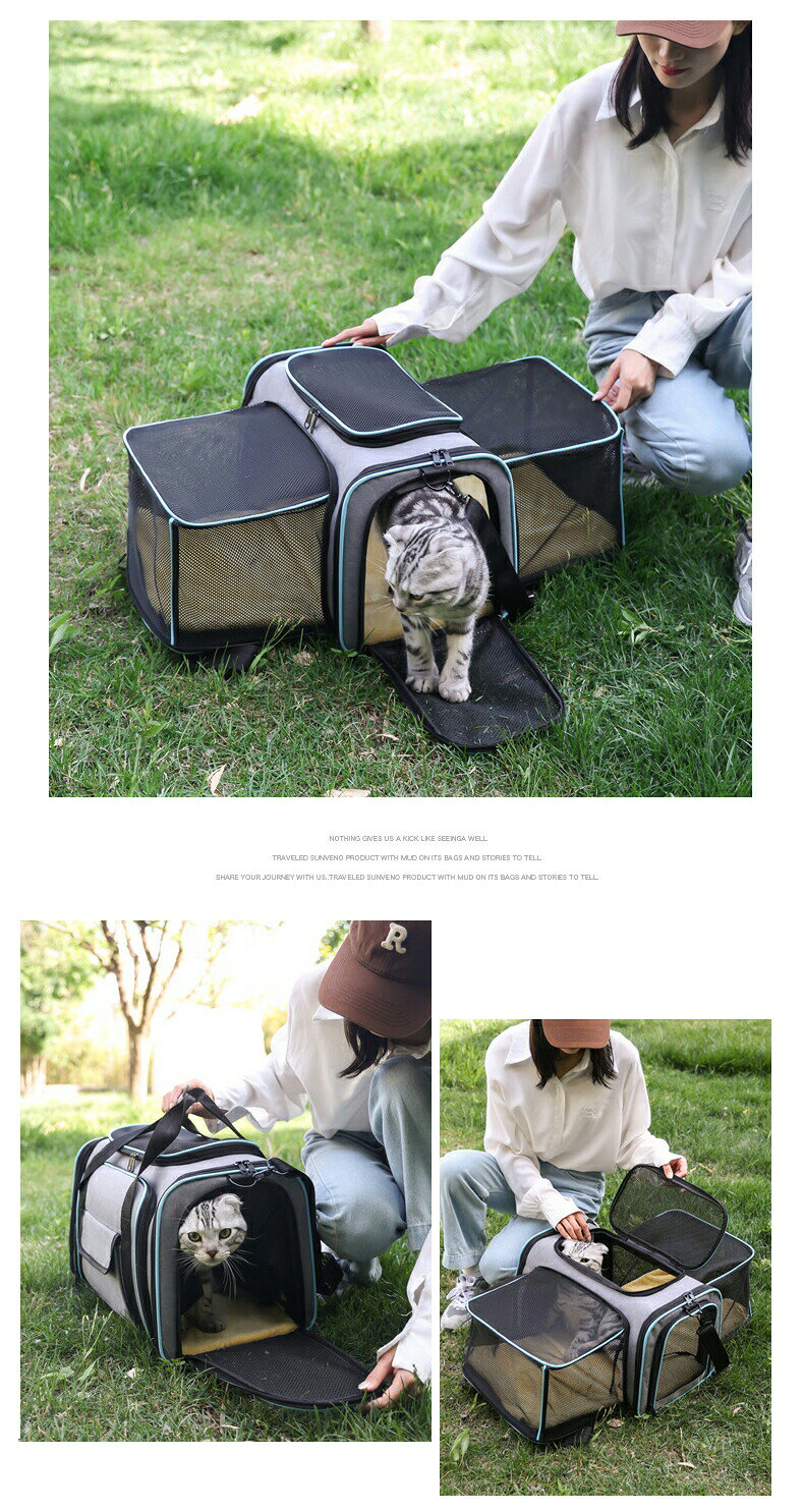 ペットキャリーバッグ 猫 犬 拡張型 キャリーバック 小型犬 バッグ ペットキャリー...