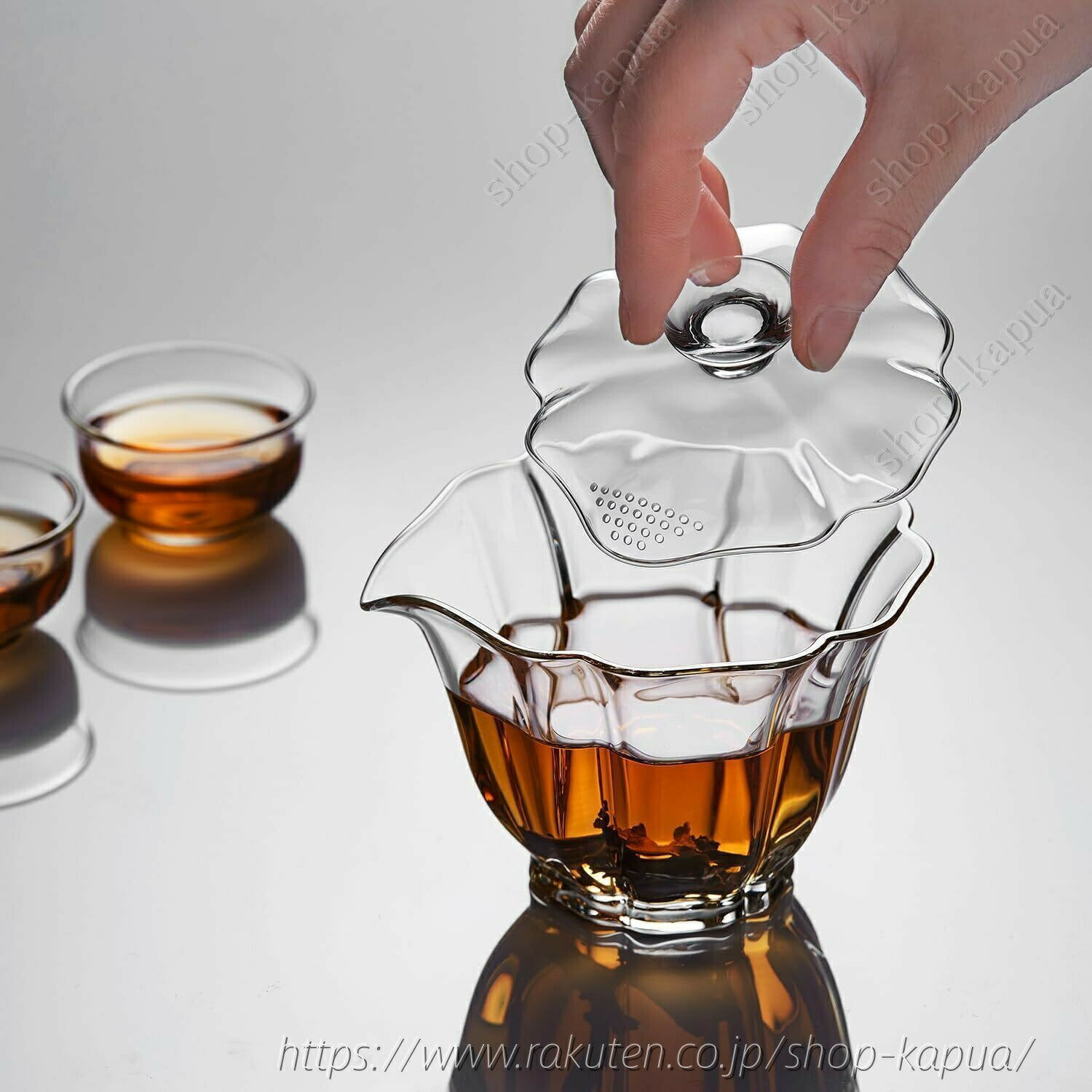 緑 茶こし一体型蓋付き 一人用 蓋付き湯呑み ティーポット 蓋碗 焼酎サーバー 耐熱...