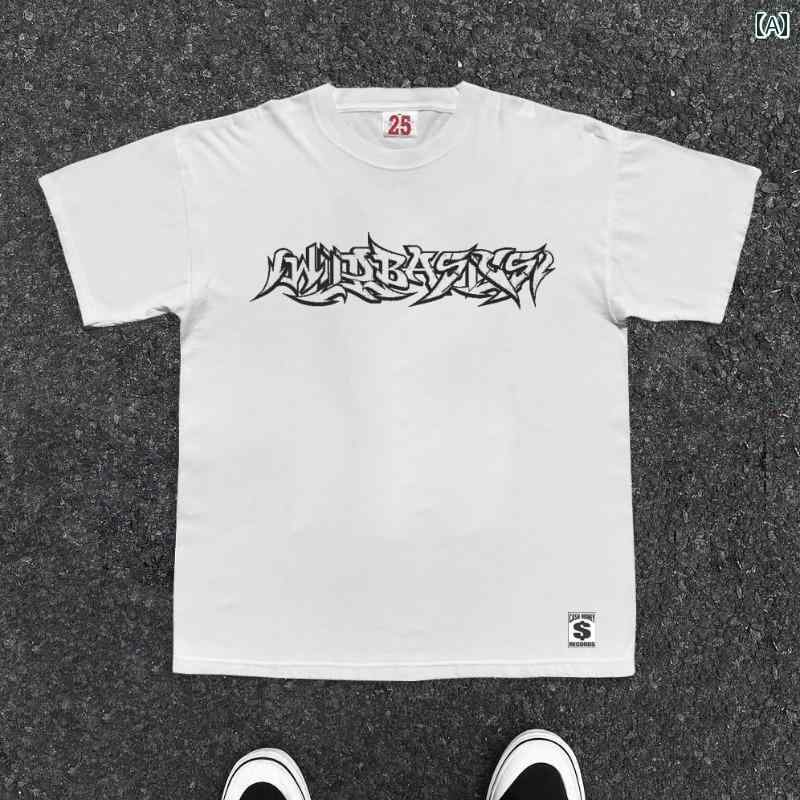 Rakuten - Tシャツ カットソー メンズ ストリート オーバーサイズ アメリカ 西海岸 レター サマー カジュアル カップル 半袖 綿 トップス