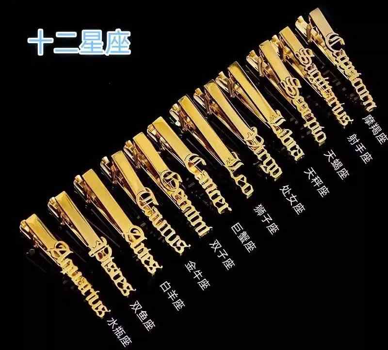 ネクタイピン ゴールド 星座 クリップ ギフト プレゼント イベント 記念品 ビジネス 個性的 目立つ エレガント アイディア商品 おしゃれ モダン