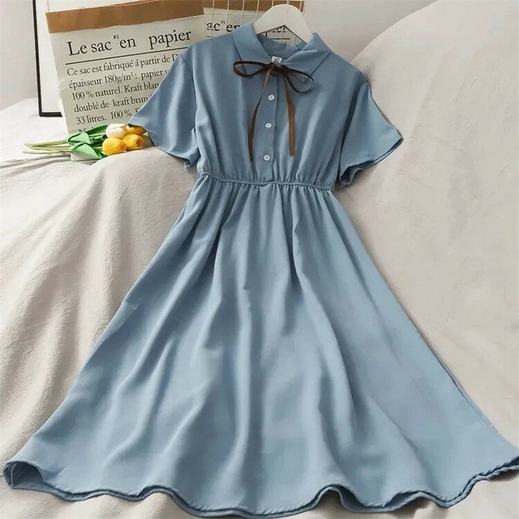 Rakuten - ワンピース 子供 夏 半袖 女の子 キッズドレス 無地 かわいい 子ども服 学院風 レトロワンピース 発表会 子ども こども 夏ワンピ イベント 誕生日 ジュニア 入園式 入学式 お受験