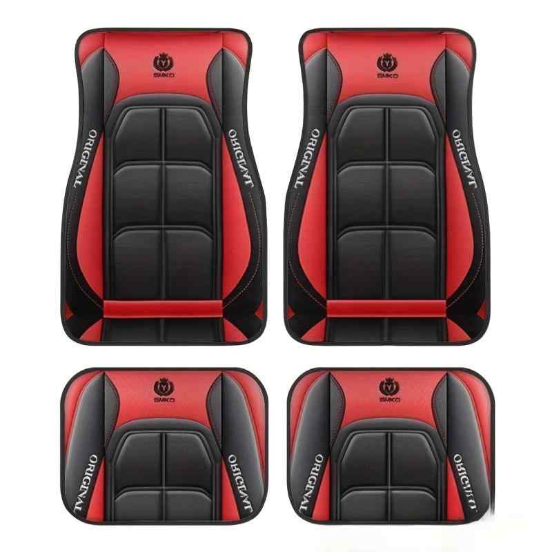 Rakuten - カーマット 高級感 クラウンデザイン ポリエステル ベルベット調 防汚 耐久性 摩耗に強い お手入れ簡単 水洗い可能 4枚セット 不規則な形状 幾何学模様 車内用 シンプル モダン