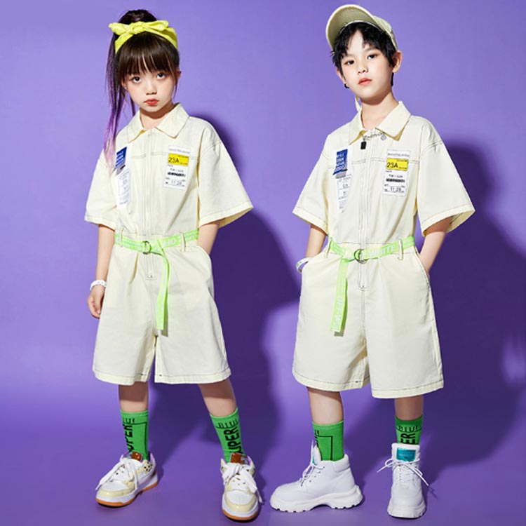 つなぎ キッズ サロペット K-POP 韓国 子供ダンス服 キッズダンス衣装 作業服 ヒッ...