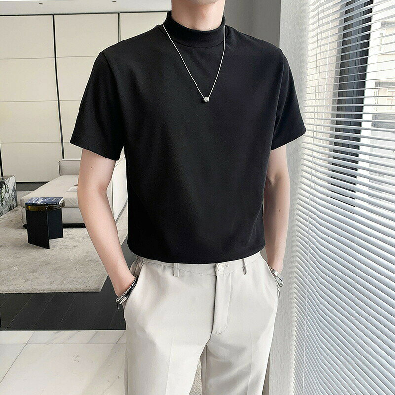 カットソー メンズ 男性用 紳士用 トップス 大きいサイズあり 半袖 ハイネック 無地 単色 ホワイト ブラック シンプル カジュアル おしゃれ 着まわし ヘビロテ デイリー ダーク 黒 白 kind-pick-10103713 Kind Pick サンプル画像2