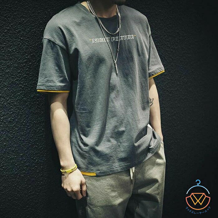 Rakuten - Tシャツ メンズ 男性用 トップス 半袖 綿100% コットン カットソー 白Tシャツ 黒Tシャツ アメカジ クルーネック ビッグtシャツ おしゃれ 夏 オーバーサイズ シンプル 半袖tシャツ 大きめ