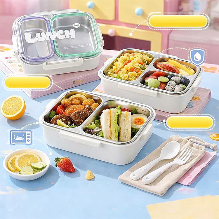 ステンレス弁当箱 弁当箱 お弁当箱 仕切りあり 750ml 冷蔵対応 電子レンジ ステン...