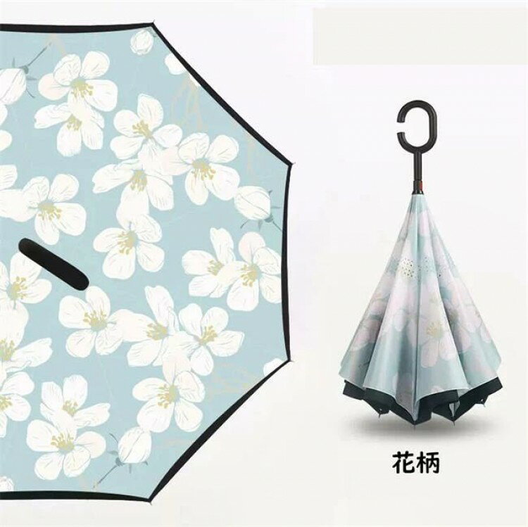 Rakuten - 傘 逆さ傘 ワンタッチ さかさ傘 晴雨兼用 108cm おしゃれ かわいい レディース メンズ 長傘 逆向き 折れない 8本骨 台風対策 運転 濡れない 撥水加工 贈り物