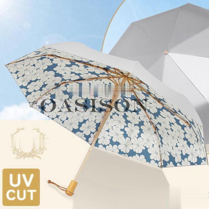 日傘 折りたたみ傘 レディース おしゃれ 完全遮光 遮熱 花プリント UVカット 軽量 晴雨兼用傘 雨傘 夏物 紫外線カット 三段折りたたみ