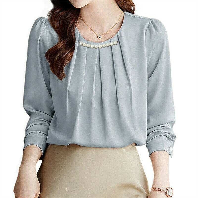 ブラウスレディース 春夏 長袖ブラウス 40代 新作 オフィスブラウス オシャレブラウス 4色選べる 韓国風 大人 上品 通勤OL ゆっ