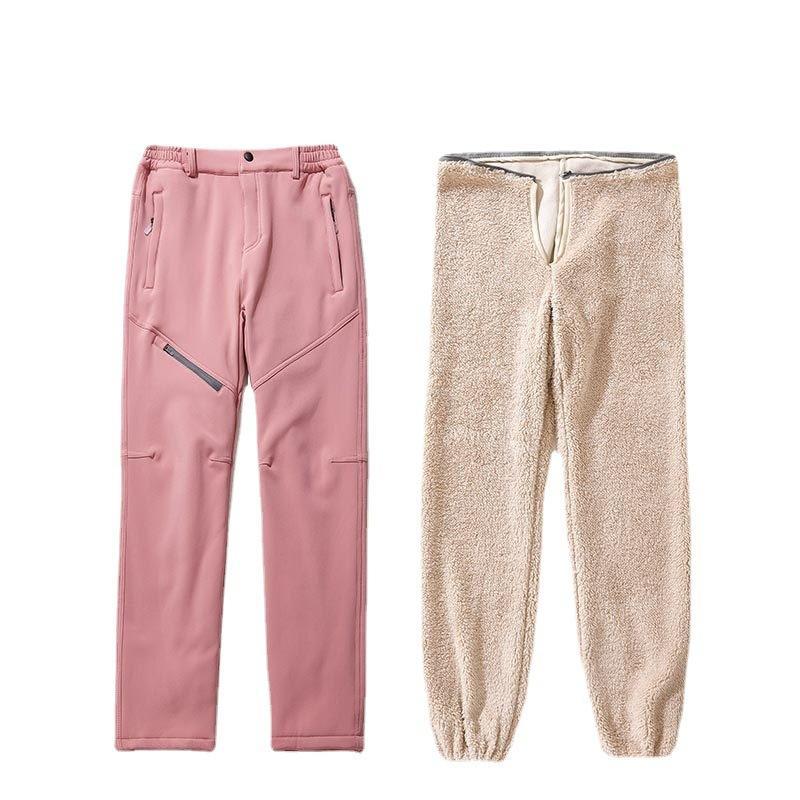 トレッキングパンツ ズボン メンズ レディース冬用 暖かい 裏起毛 登山 パンツ アウトドアパンツ 多機能 内部で取り外し可能 撥