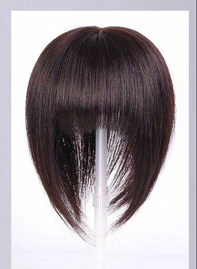 3D前髪ウィッグ 部分ウィッグ頭上部 人毛100% ポイントウィッグ 前髪 ベース8*13cm/13*14cm髪20cm/25cm..