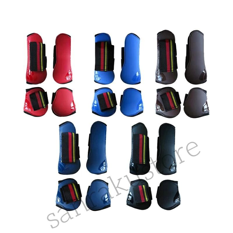 【送料無料】馬ゲートル 4ピースセット 馬腱ゲートル レッグラップ 前脚用 後脚用 ホースブーツ 乗馬 ジャンプ用 トレーニング用 サポート 保護具 耐久性 通...