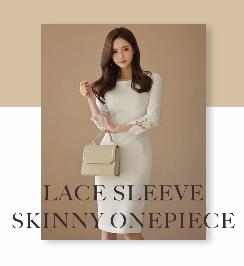 レース七分袖ラップワンピース ワンピース スキニーワンピース きれいめ 春 夏 レディース 膝丈ワンピース 七分袖 エレガント 大人可愛い 結婚式 ワンピースドレス 二次会 お呼ばれ カジュアル ママ 20代30代40代50代