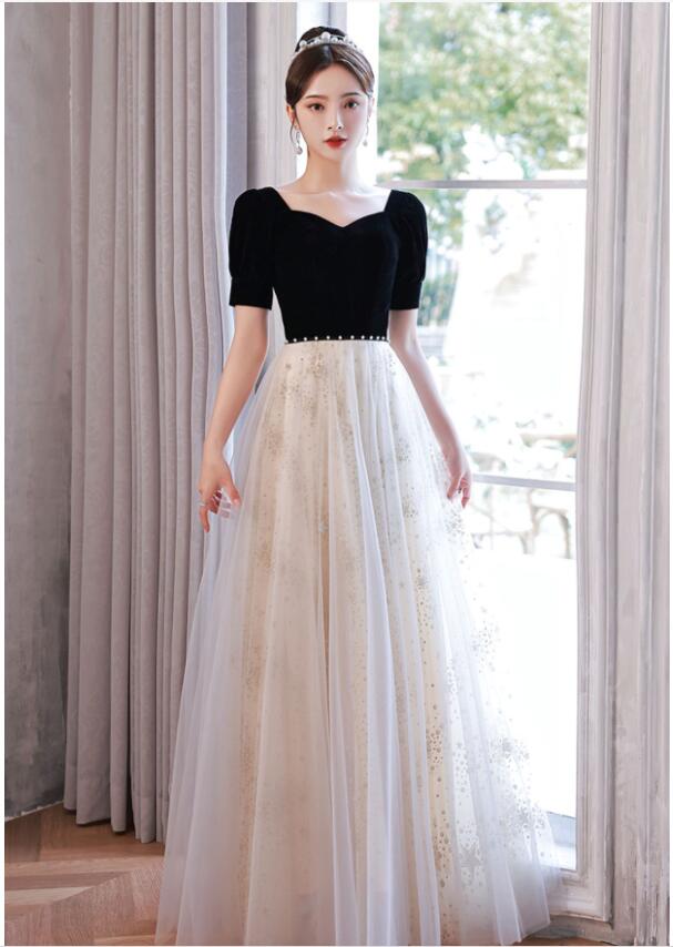 イブニングドレス 高校生 中学生 ピアノ 発表会 ドレス ロング丈 演奏会 カクテルドレス 袖あり チュー..