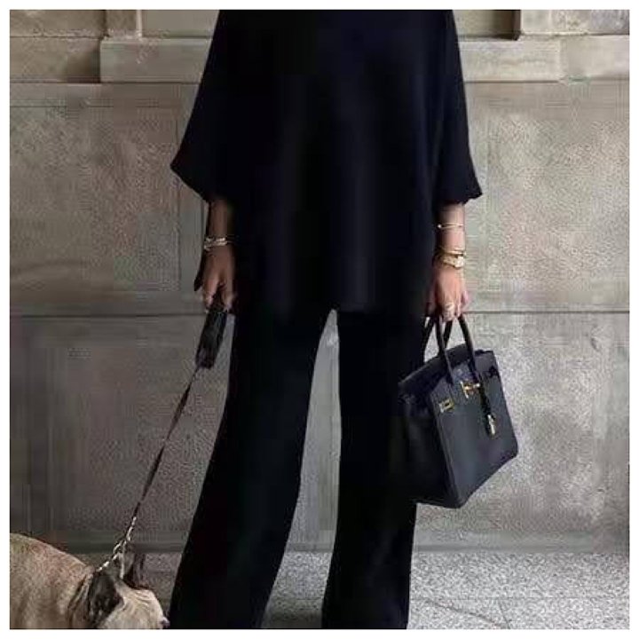 新作 カジュアル 無地 シンプルニットセーターワイドパンツセットアップ レディース ニットスーツ 秋冬 韓国 プルオーバー ゆっ