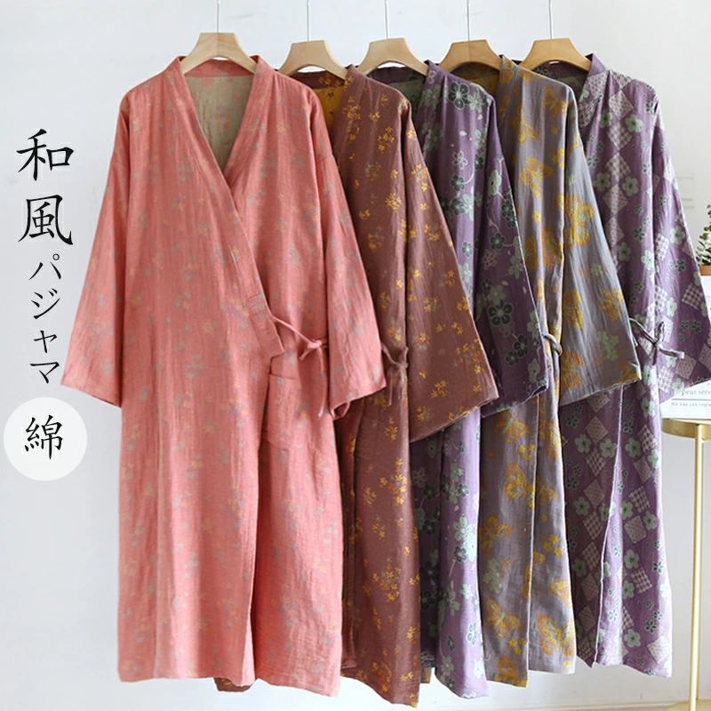 ナイトガウン寝巻き綿100%ネグリ...